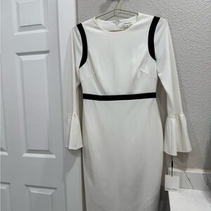 Calvin Klein Women's White and Black Dress